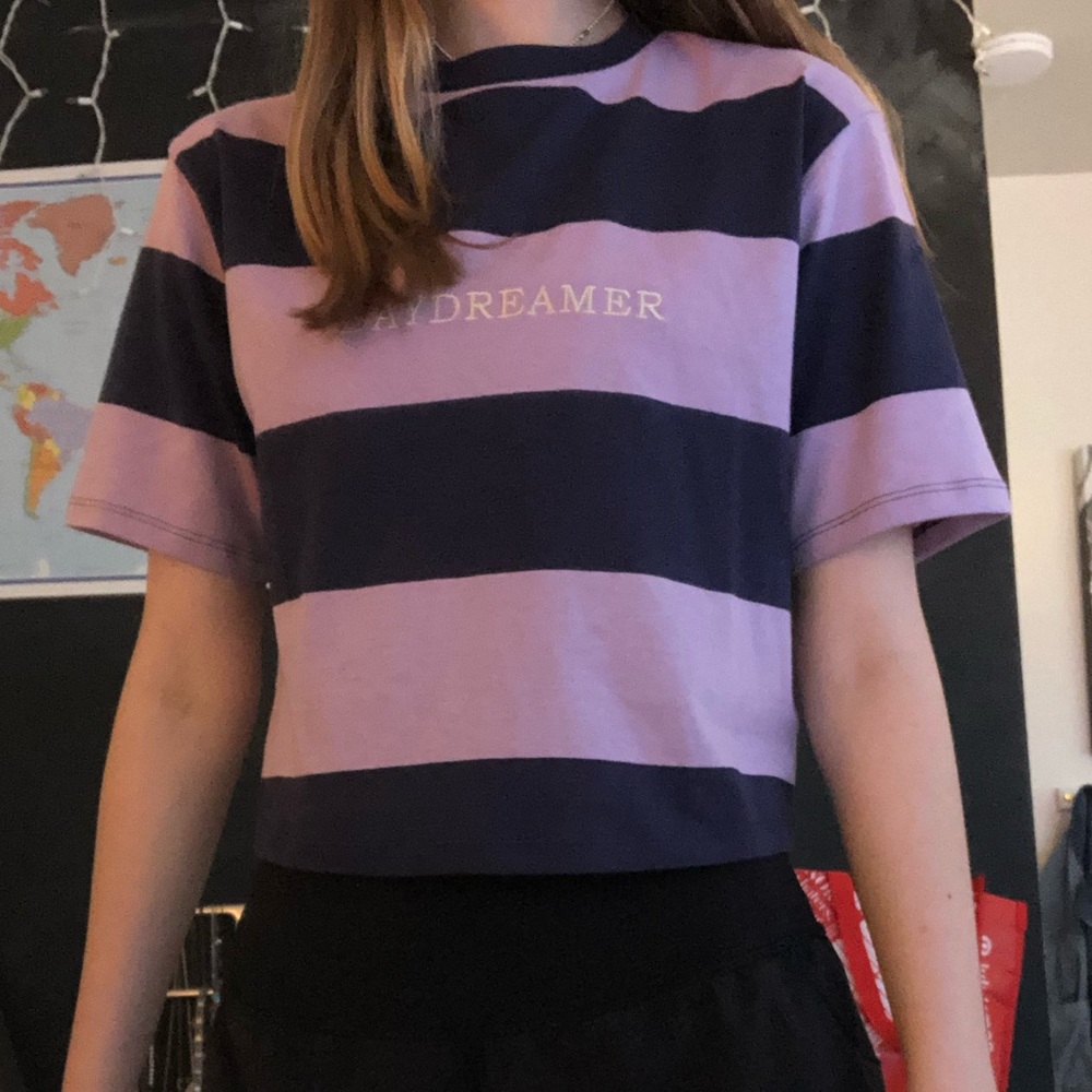 UO purple striped “daydreamer” t-shirt